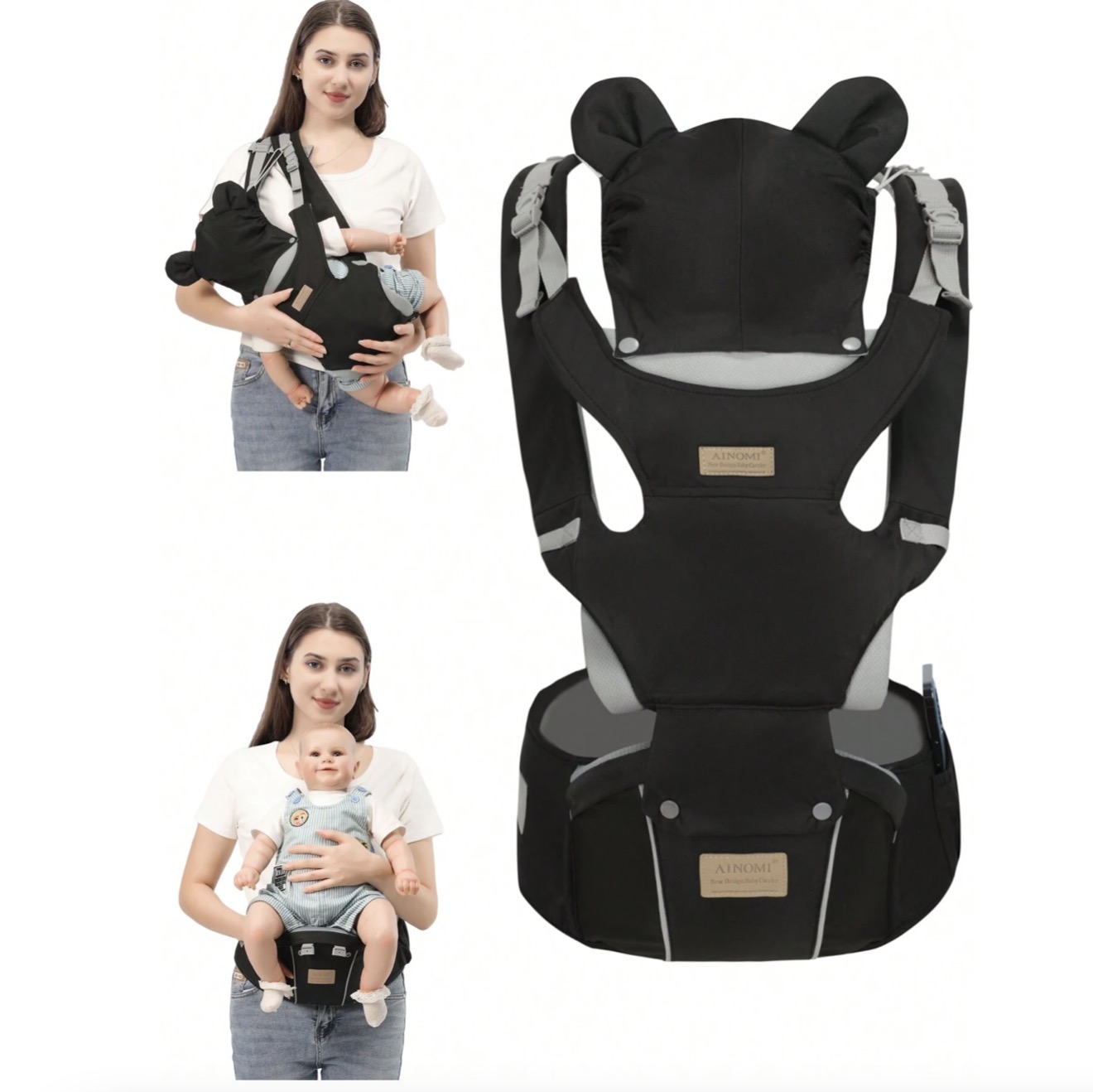 Ergonomic Baby Carrier Newborn To Toddler - Portabebés 6 en 1, Portabebés Ergonómico