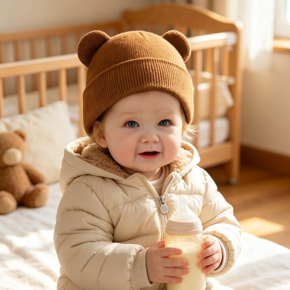 Infant Beanie Hat With Ears - Gorro de invierno tejido para bebé,