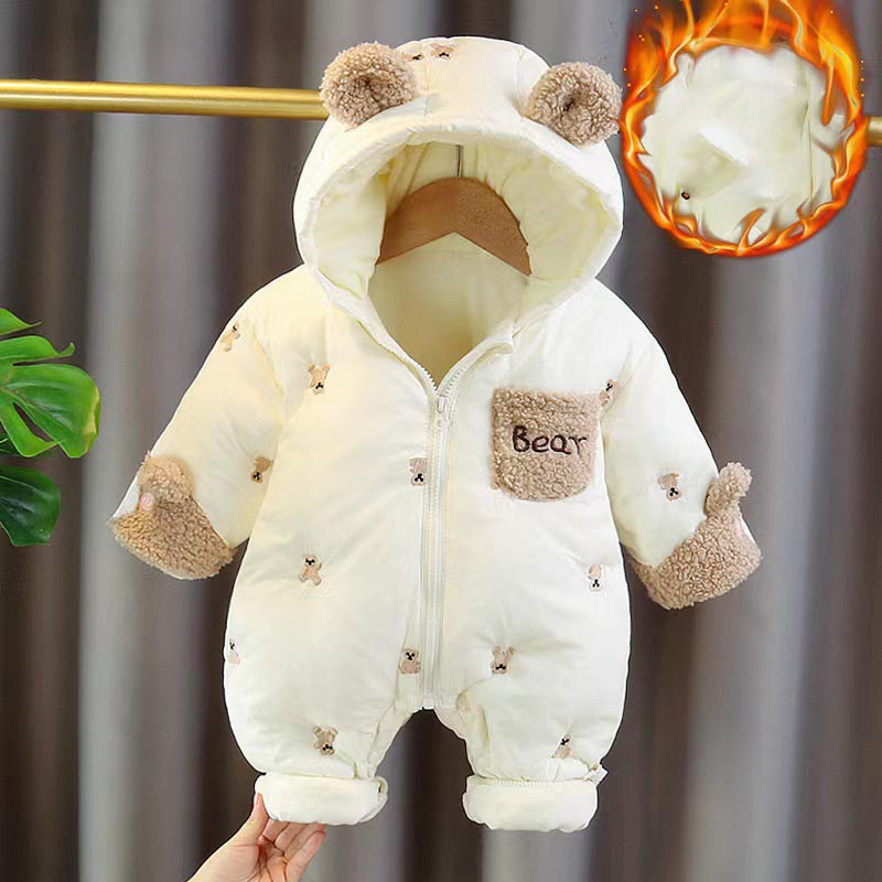 Cotton Baby Onesies Zipper - Pelele de invierno para bebé recién