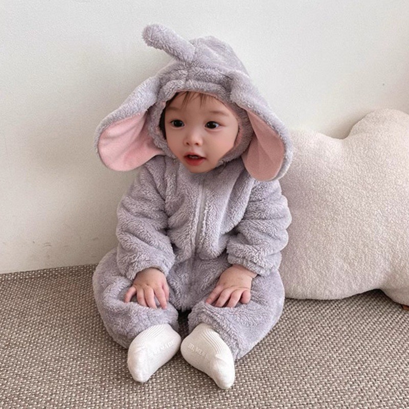 Cotton Baby Onesies Zipper - Adorable Pijama de Elefante para Bebé