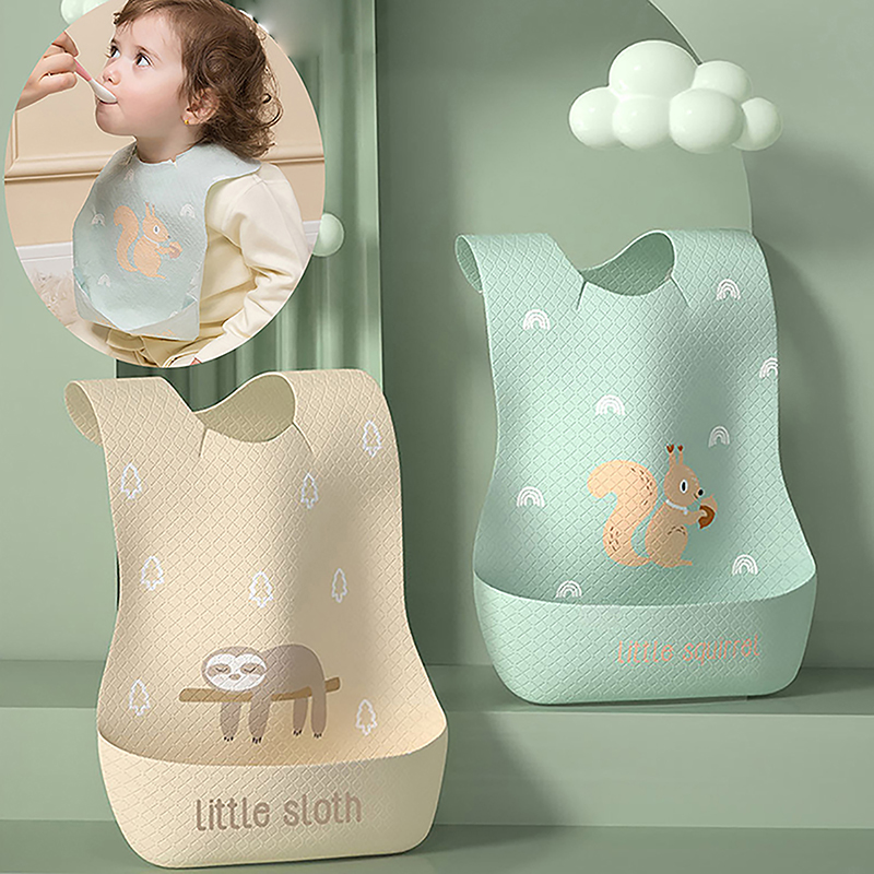 Waterproof Baby Bibs Silicone - Babero de alimentación ajustable impermeable para