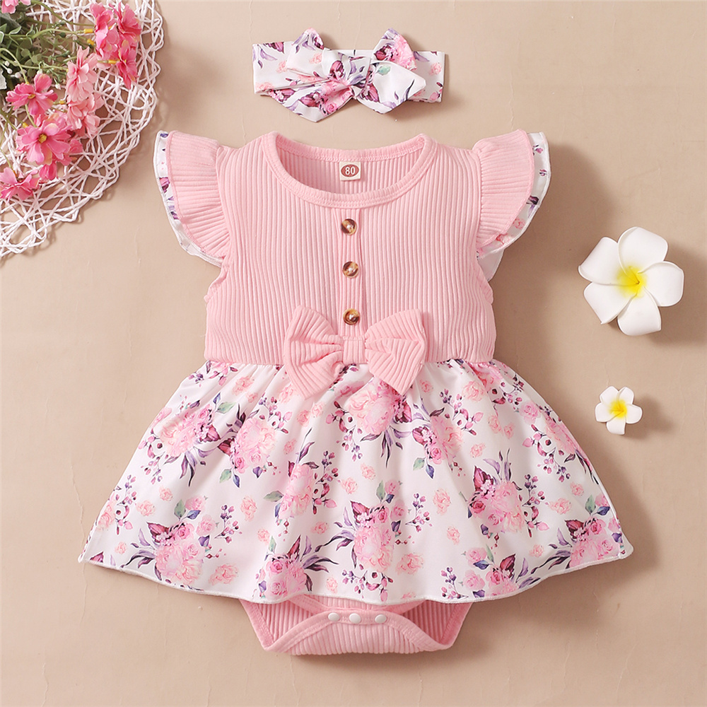 Newborn Baby Girl Romper Floral - Pelele Floral para niña de 0