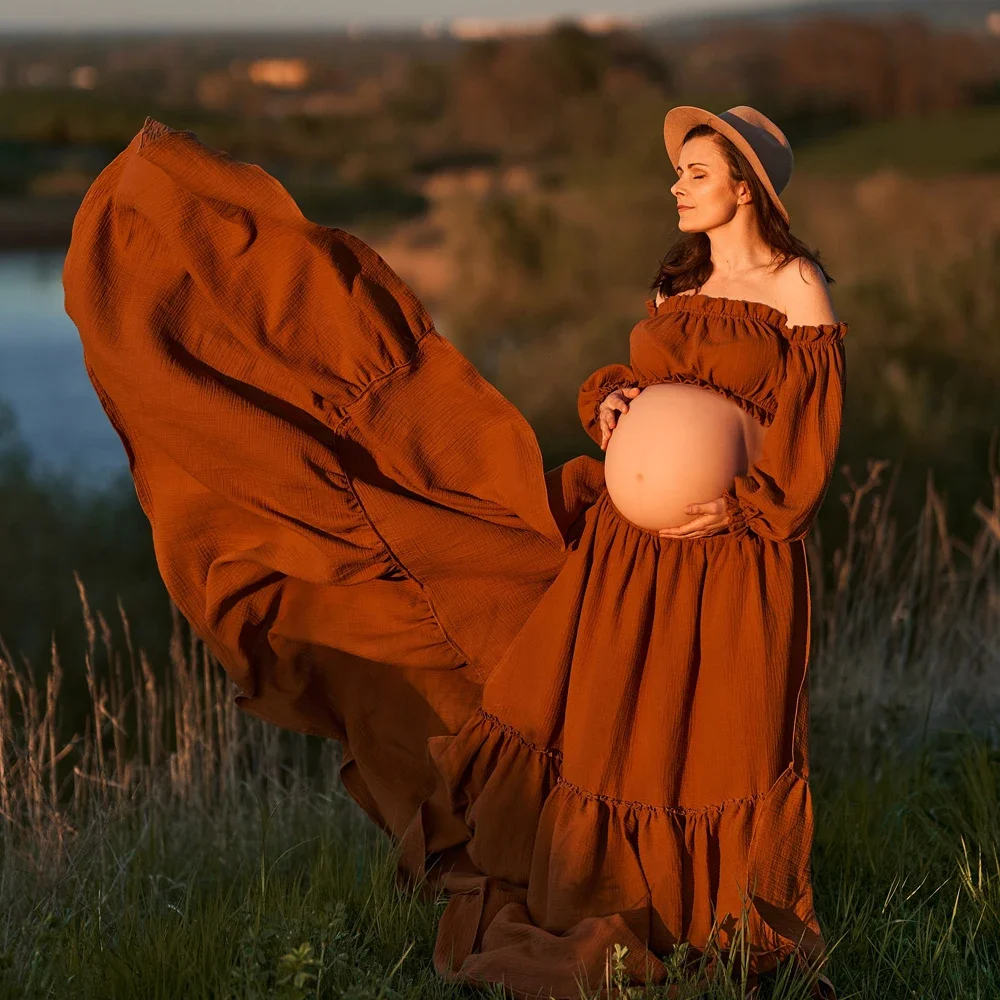 Maternity Wear - Vestido de fotografía de maternidad Retro