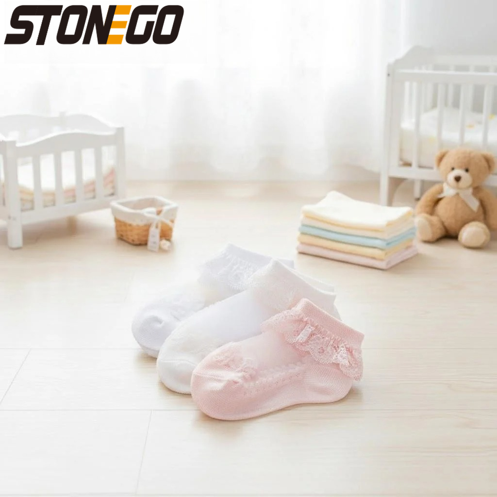 Unisex Baby Socks Non Slip - Calcetines bonitos de encaje con diseño