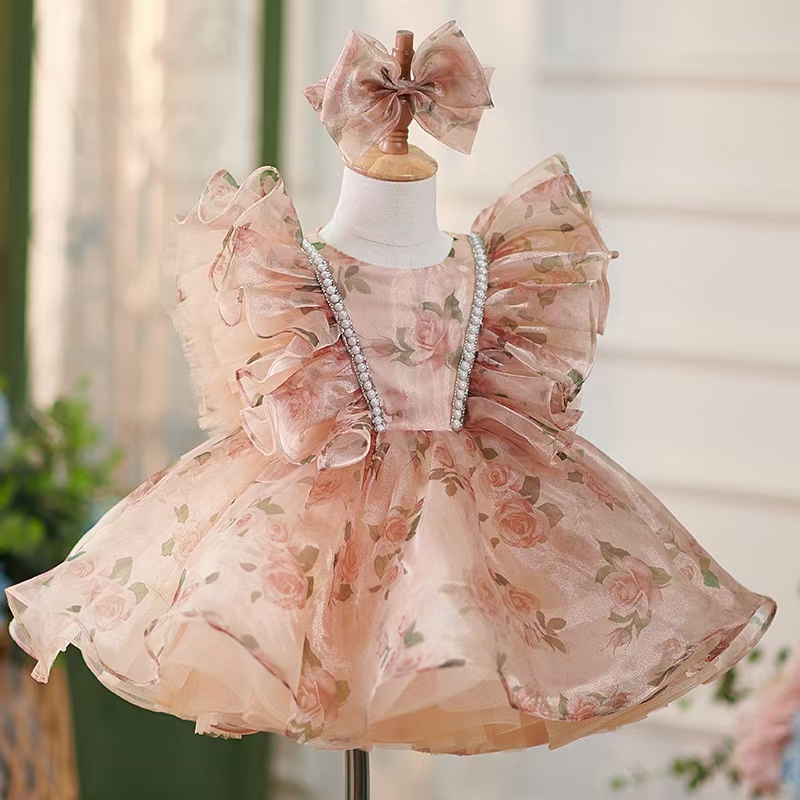 Toddler Girl Tulle Party Dress - Dreamy Vow J225 impresionante vestido champán