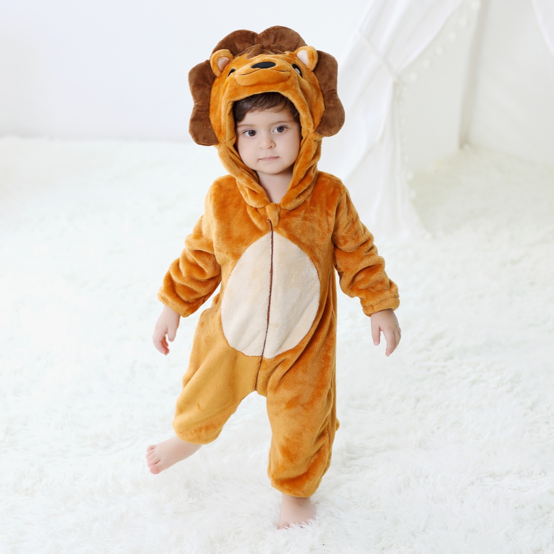 Bebé recién nacido lindo León  - Cotton Baby Onesies Zipper reseña y precio