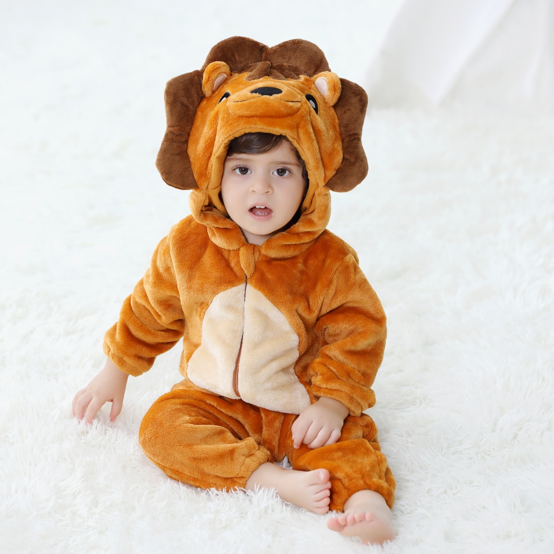 Bebé recién nacido lindo León  - Cotton Baby Onesies Zipper reseña y precio