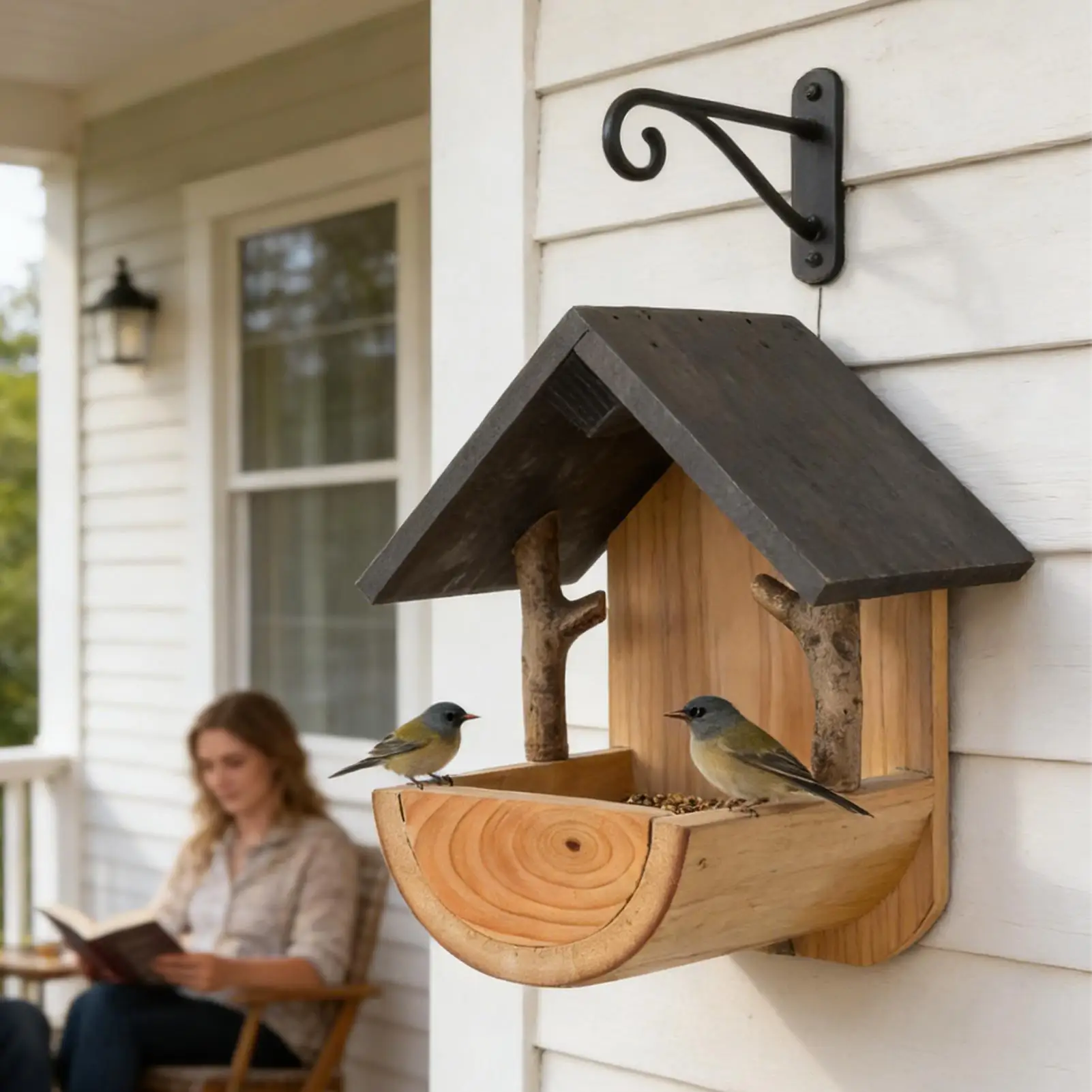Comedero de Pájaros de Madera  - Feeding reseña y precio