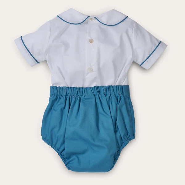 Traje Vintage Azul Bordado a M - Baby Boy Suit Set Baptism reseña y precio