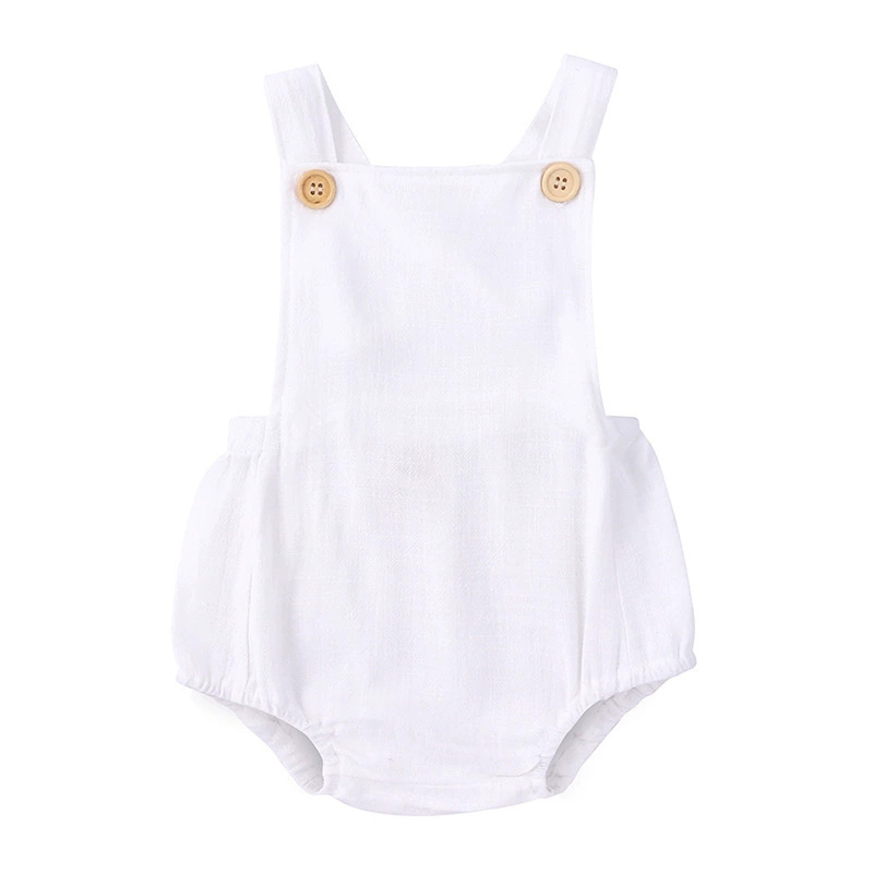 2025 verano recién nacido bebé - Baby Summer Linen Sleeveless Jumpsuit reseña y precio