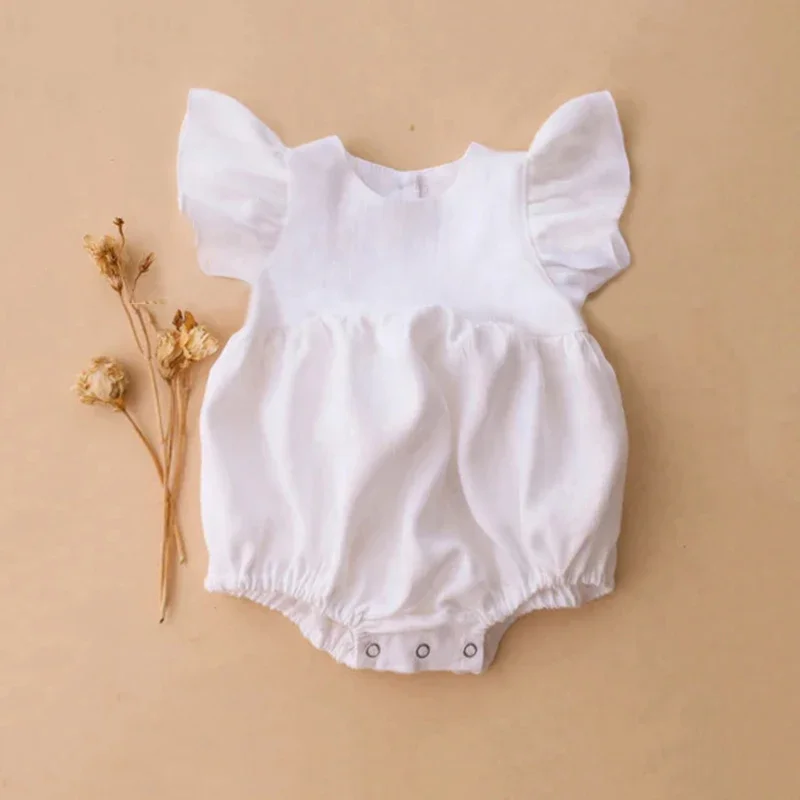 Ropa de lino y algodón para ni - Baby Summer Linen Sleeveless Jumpsuit reseña y precio