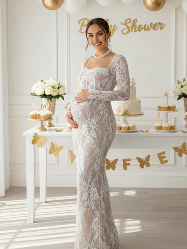 Vestido de encaje para sesión  - Maternity Wear reseña y precio