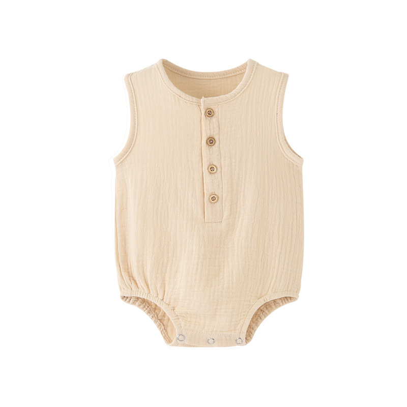 Body de lino 100% algodón para - Baby Summer Linen Sleeveless Jumpsuit reseña y precio