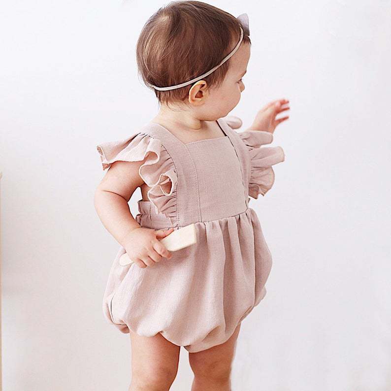Monos de Verano para Bebés Niñ - Baby Summer Linen Sleeveless Jumpsuit reseña y precio